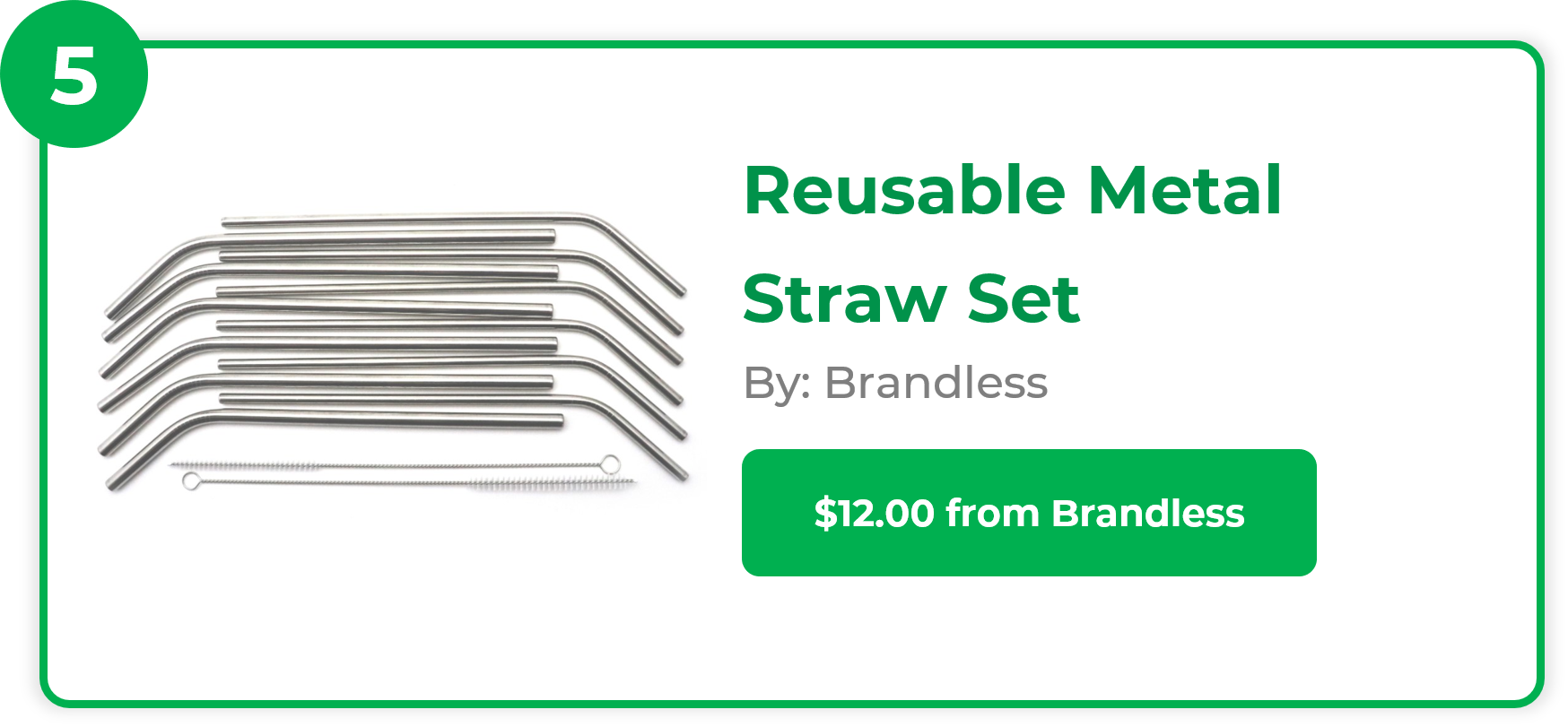 Reusable Metal Straw Set - Brandless