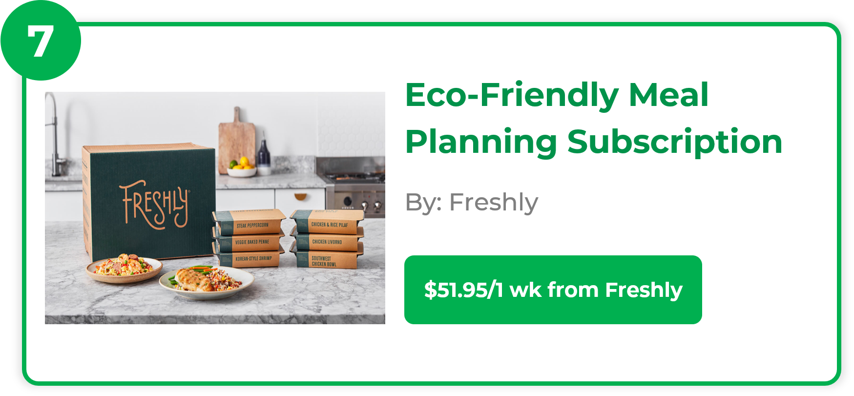 Eco-Friendly Meal Planning Kit Subscription - Freshly
