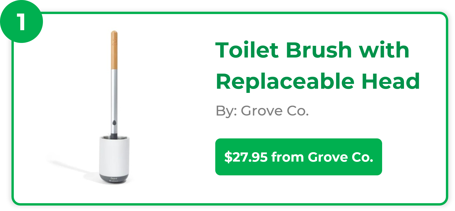 Toilet Brush with Replaceable Head - Grove Co.